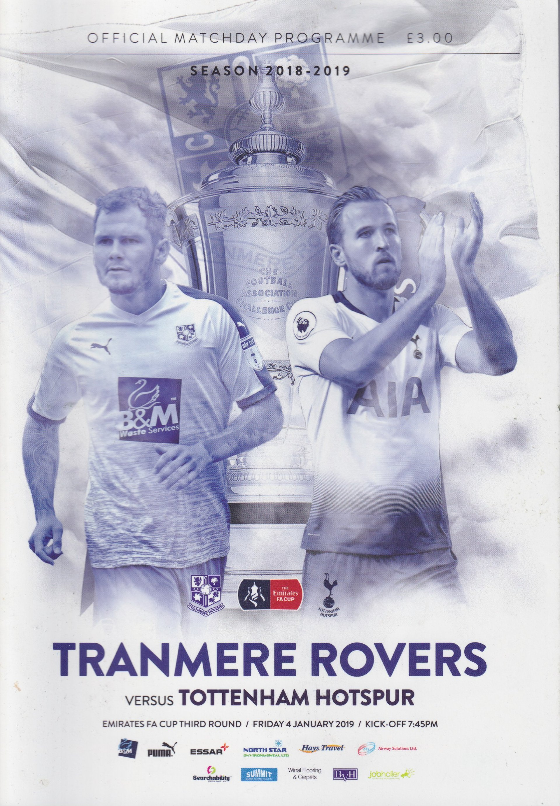 Tranmere Rovers v Tottenham Hotspur match programme